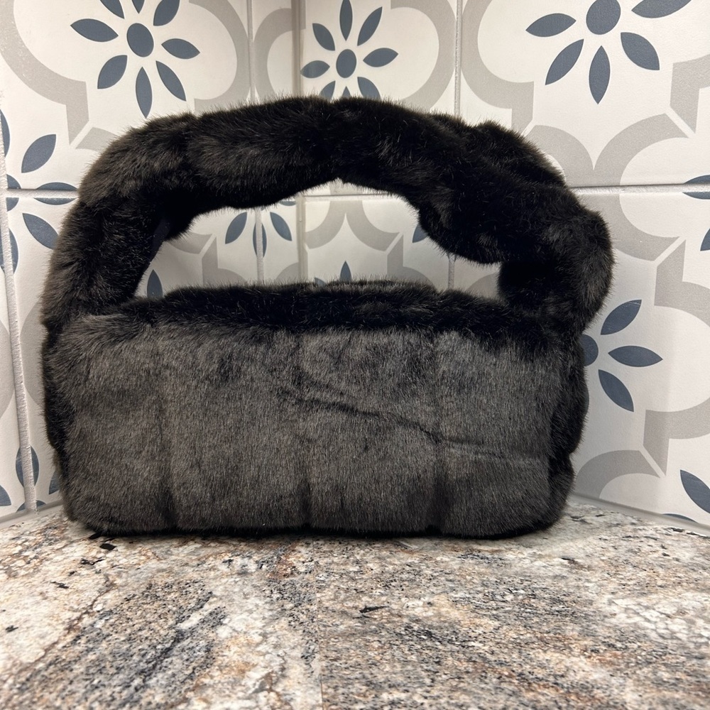 Marei 1998 women’s Pampas Black Vegan Zip Shoulder Handbag Made In Turke…